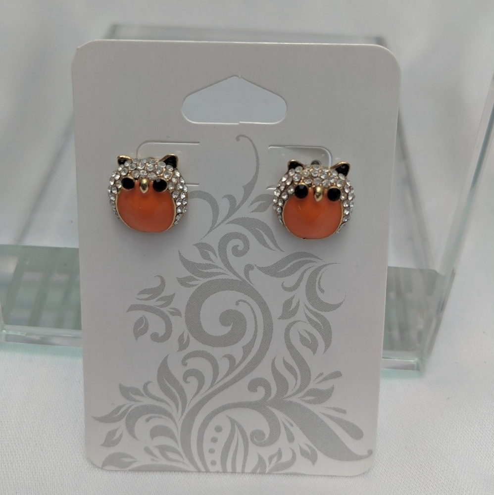 Orange Owl earrings
